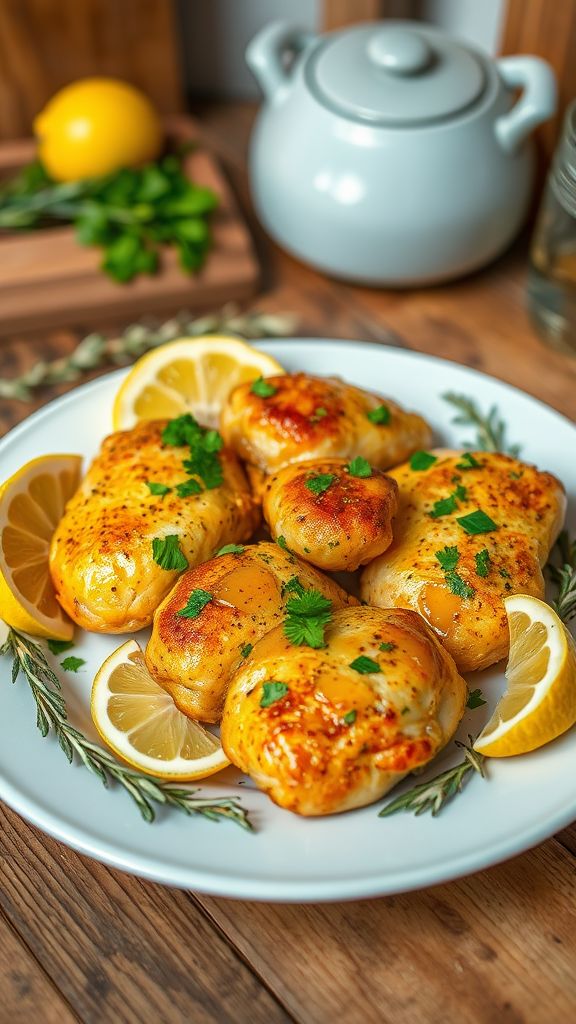 Lemon Herb Roasted Chicken Thighs  