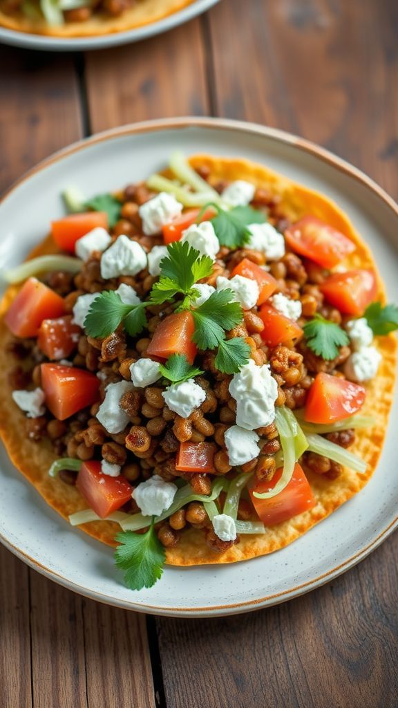 Lentil and Chorizo Tostadas  