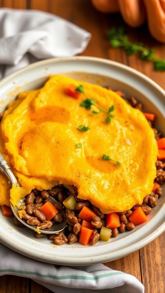 Lentil and Sweet Potato Shepherd's Pie  