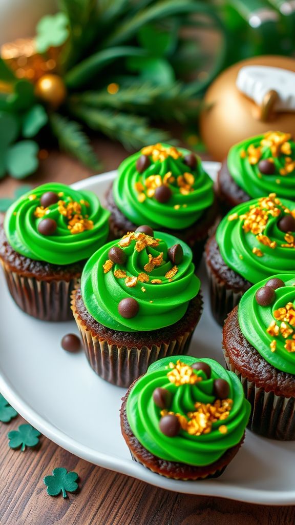 Leprechaun’s Gold Chocolate Cupcakes  