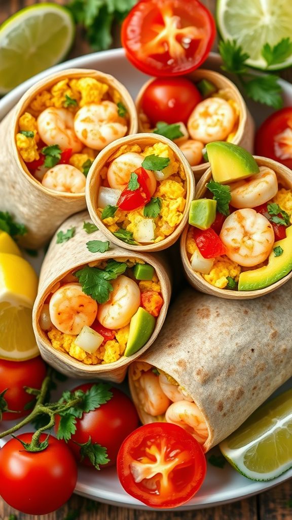 Light and Zesty Shrimp Breakfast Burritos