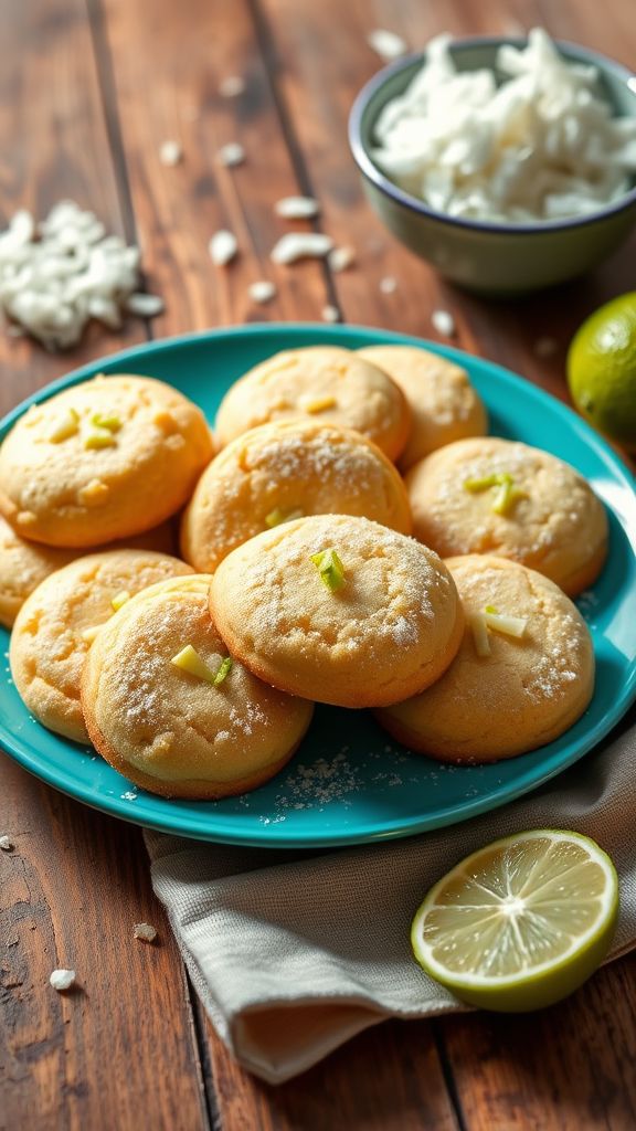 Lime Zest Coconut Cookies  