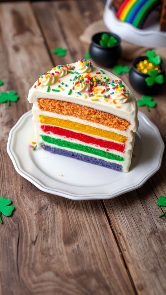 Lucky Leprechaun Rainbow Cake  