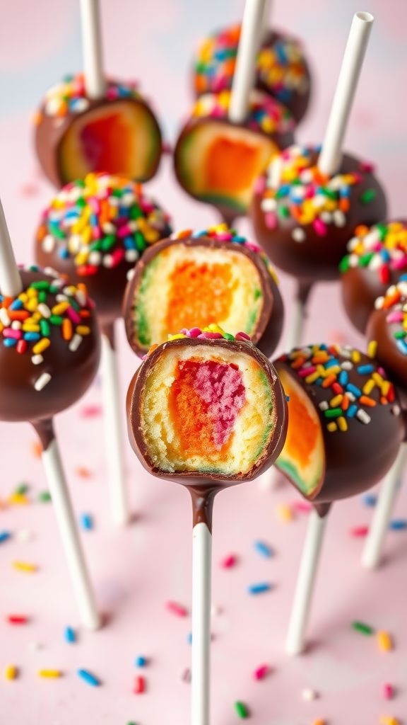 Lucky Rainbow Cake Pops  