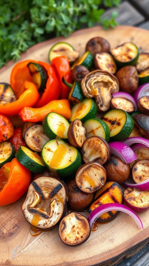 Maple-Dijon Glazed Grilled Veggies  