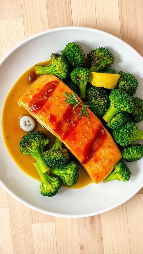 Maple Glazed Salmon with Broccoli