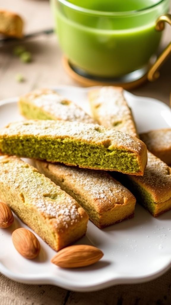 Matcha Green Tea Biscotti  