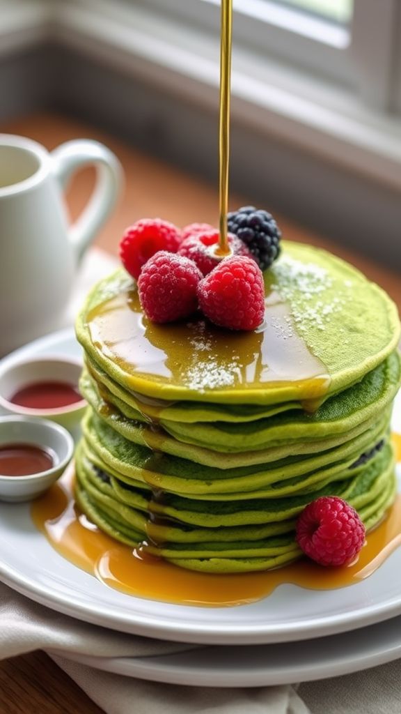 Matcha Green Tea Keto Pancakes