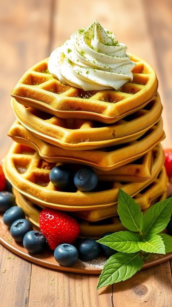 Matcha Green Tea Waffles