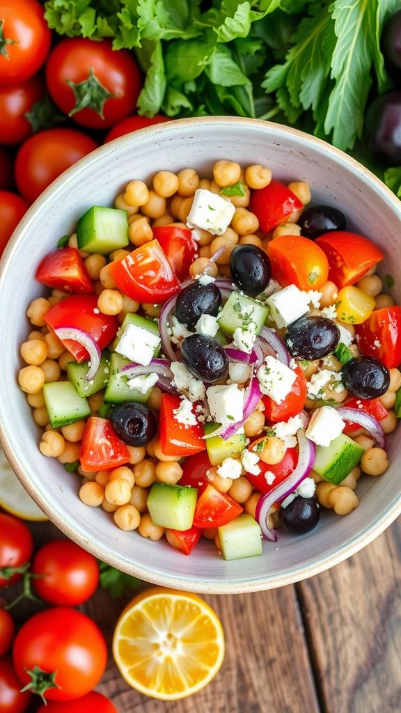 Mediterranean Chickpea Pasta Bowl  