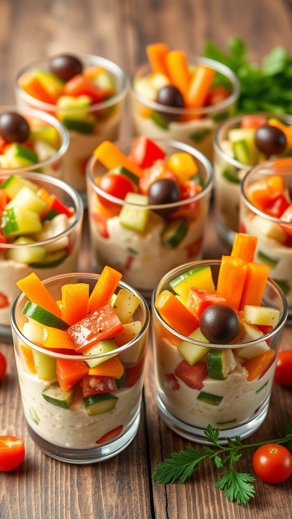 Mediterranean Hummus and Veggie Cups