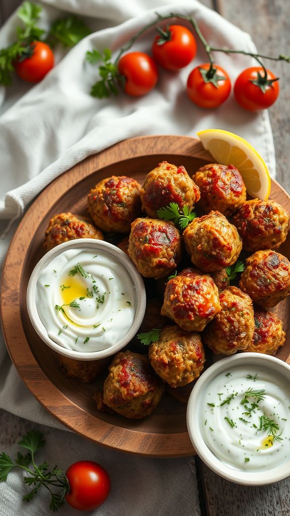 Mediterranean Meatballs with Tzatziki