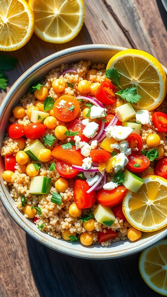 Mediterranean Quinoa and Chickpea Bowl