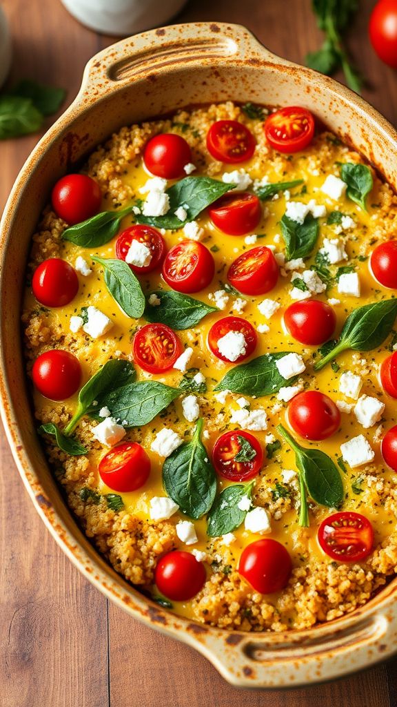 Mediterranean Quinoa and Egg Casserole  