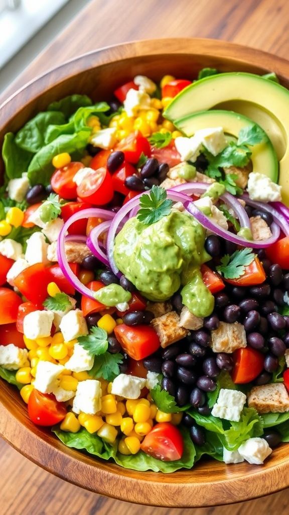 Mexican Cobb Salad with Avocado Dressing