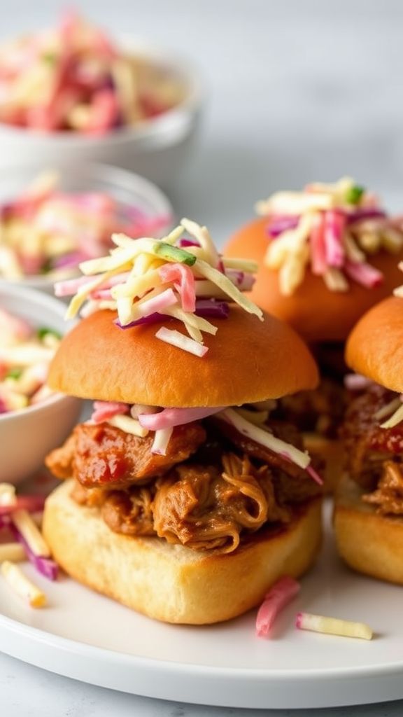 Mini BBQ Pork Sliders with Coleslaw