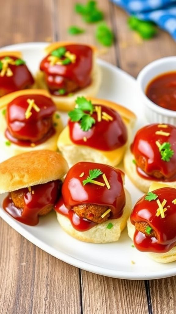 Mini Meatball Sliders with BBQ Sauce  