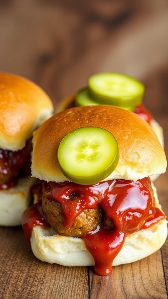 Mini Meatball Sliders with Tangy BBQ Sauce