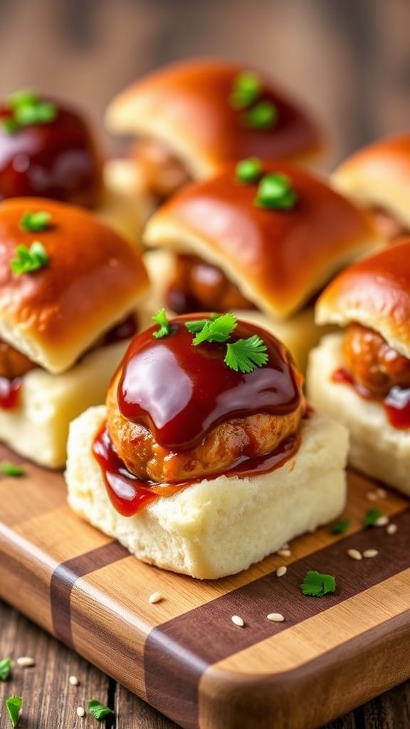 Mini Meatball Sliders with Tangy BBQ Sauce  