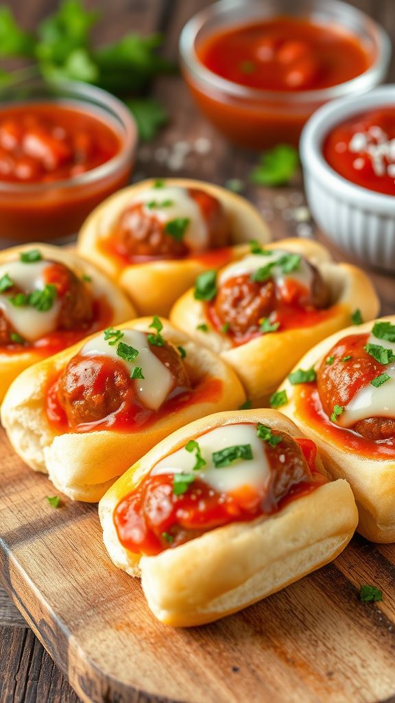 Mini Meatball Subs with Marinara