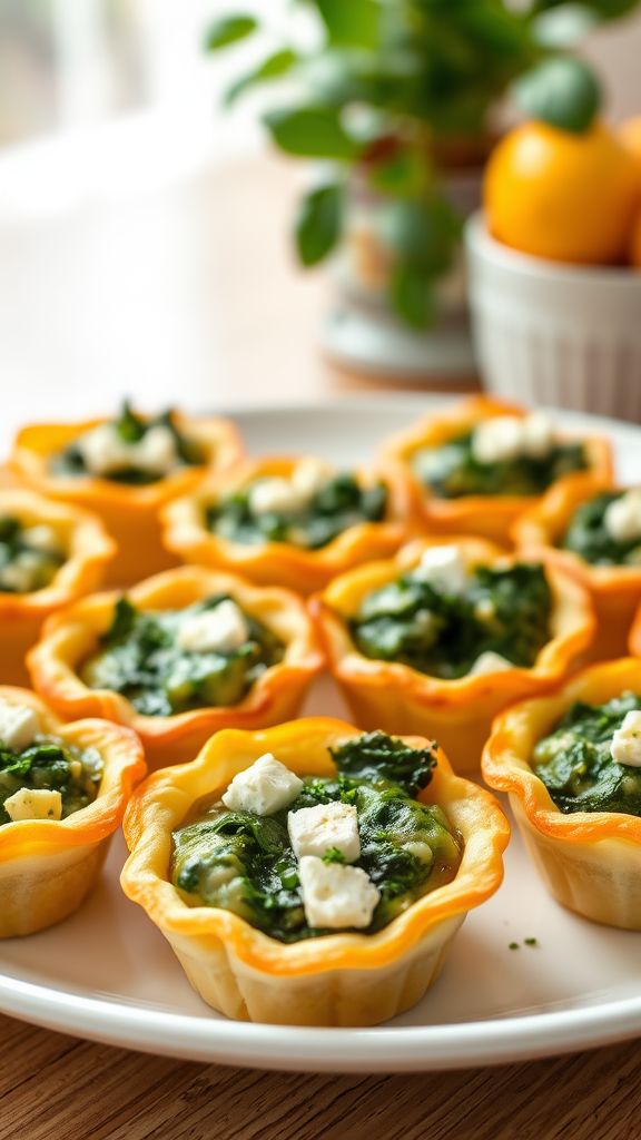 Mini Quiches with Spinach and Feta  