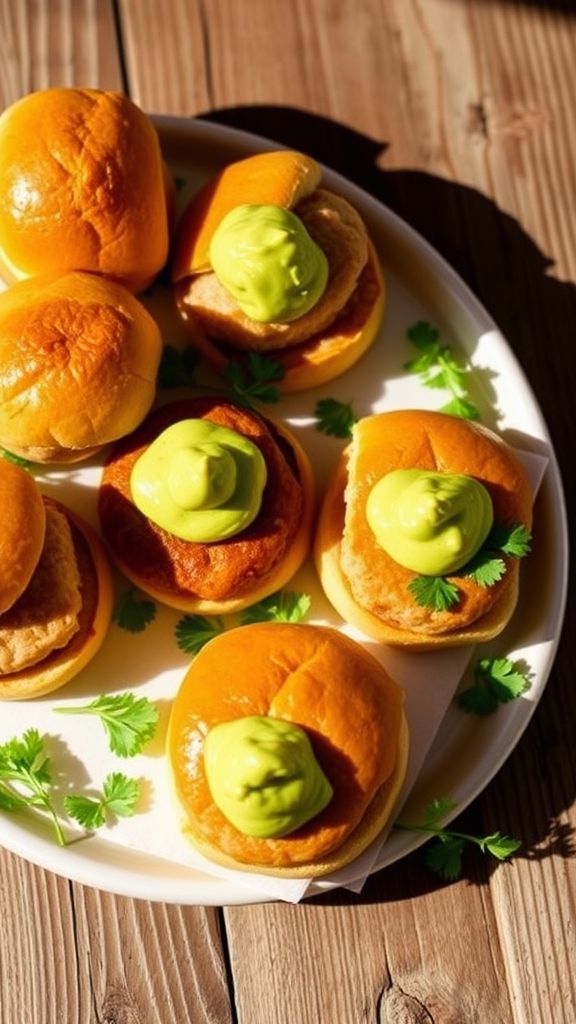 Mini Turkey Sliders with Avocado Cream  