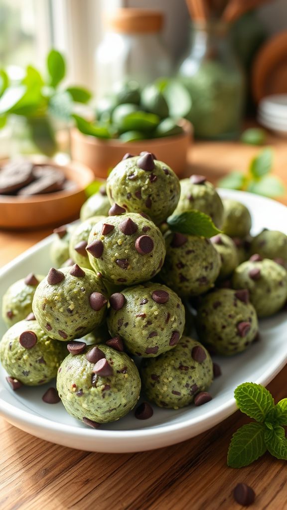 Mint Chocolate Chip Energy Balls