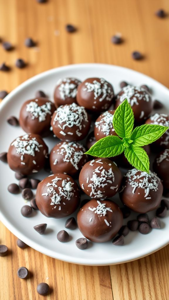 Mint Chocolate Protein Snack Balls  