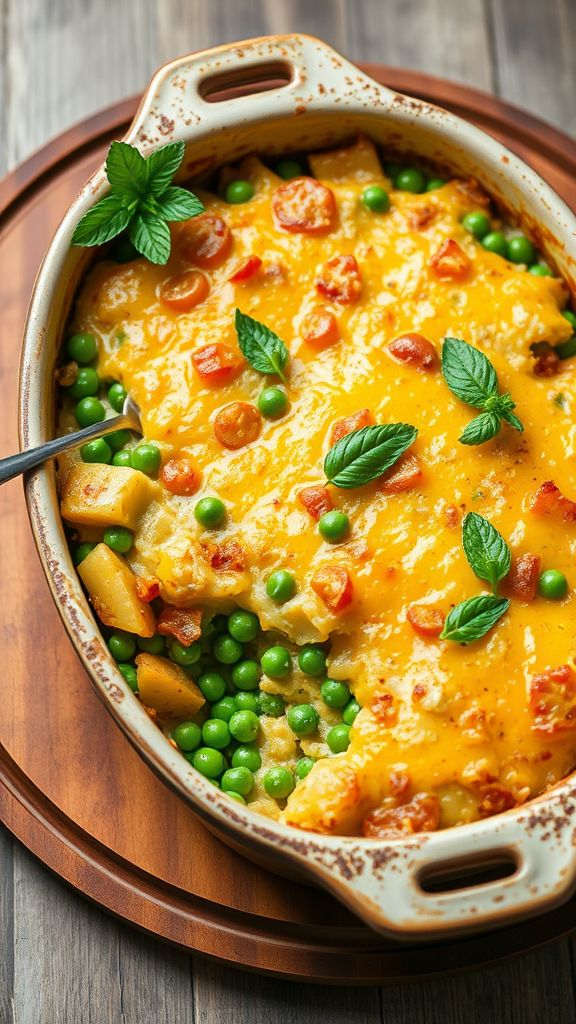 Minted Pea and Potato Bake