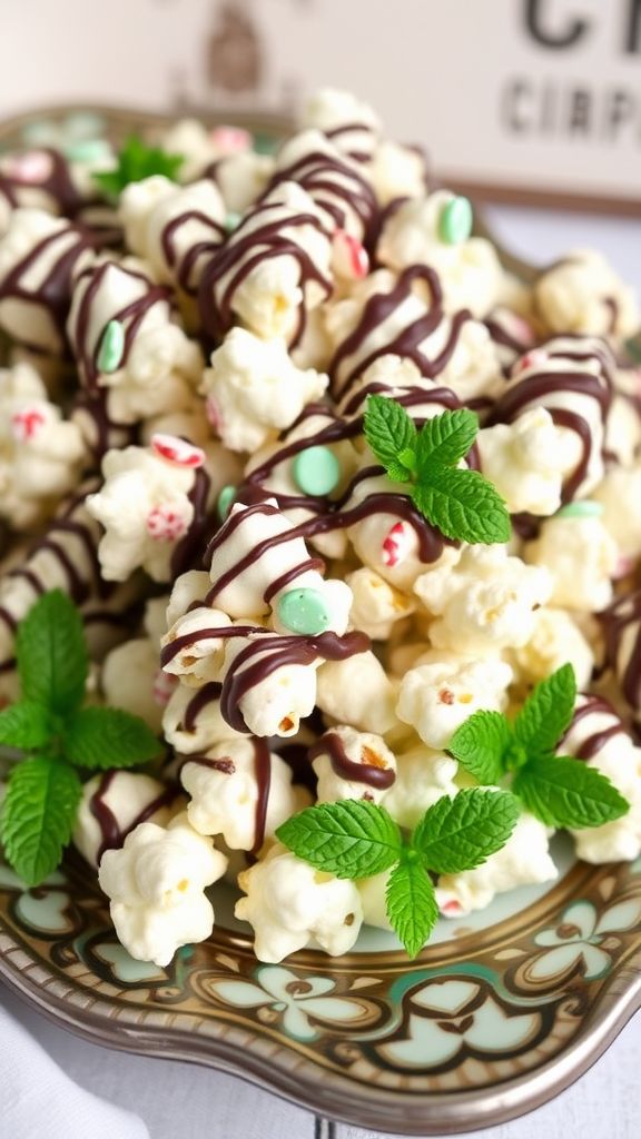 Minty Chocolate Popcorn Treats