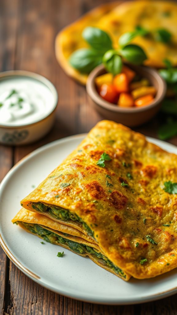 Moong Dal Chilla with Spinach