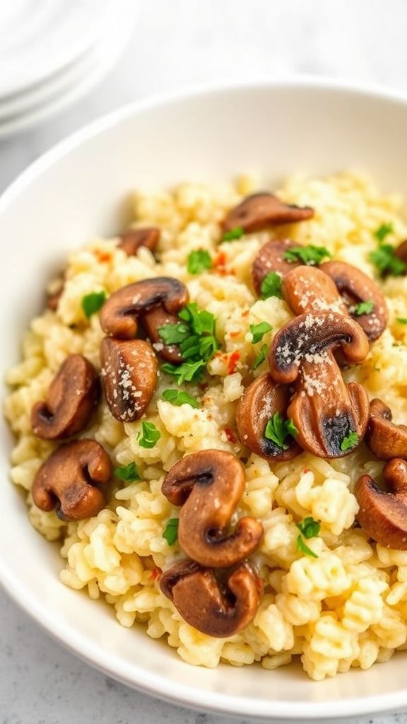 Mushroom Medley Keto Alfredo Risotto