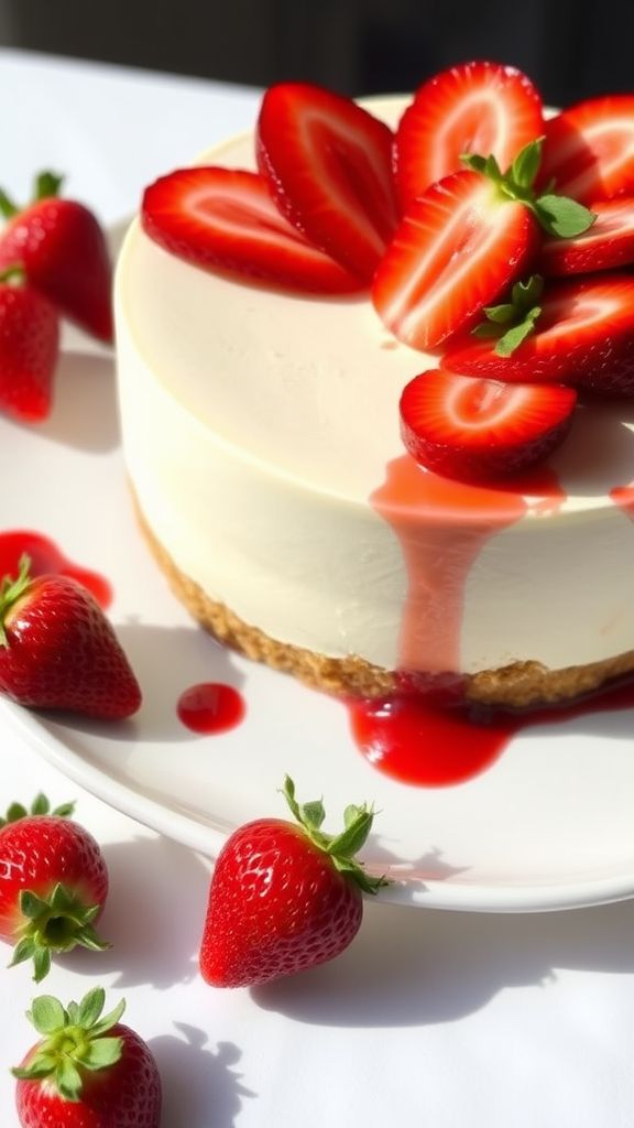 No-Bake Keto Strawberry Cheesecake  