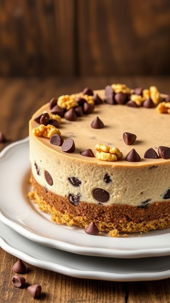 Nutty Chocolate Chip Keto Cheesecake  