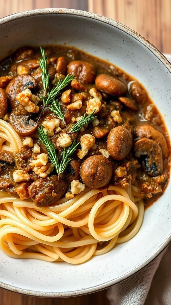 Nutty Walnut and Mushroom Ragu  