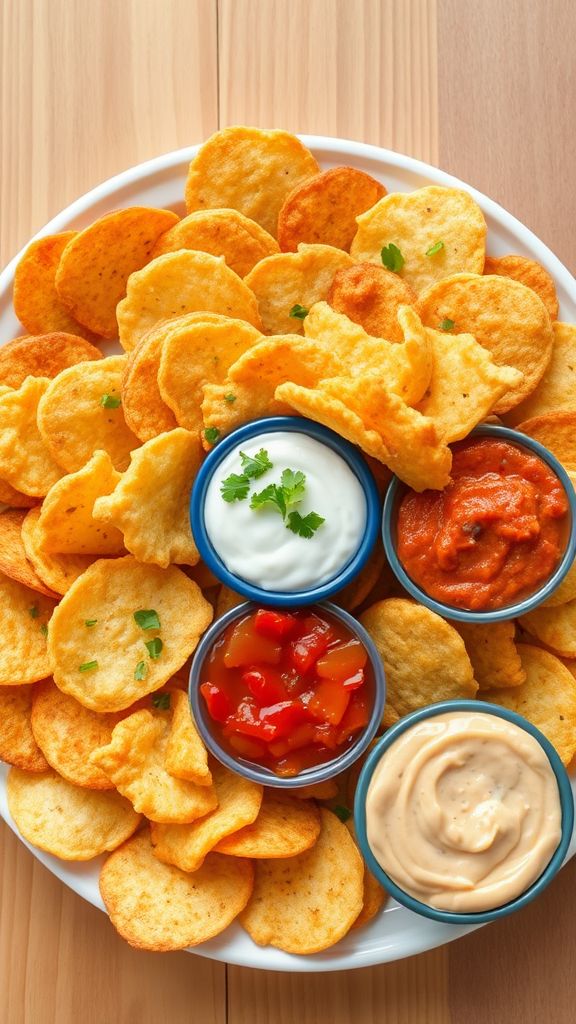 Parmesan Crisps with Dips