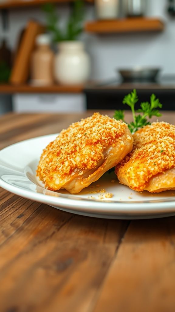 Parmesan-Crusted Baked Chicken Thighs  