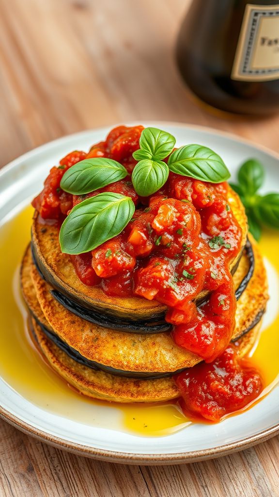 Parmesan-Crusted Eggplant with Marinara  