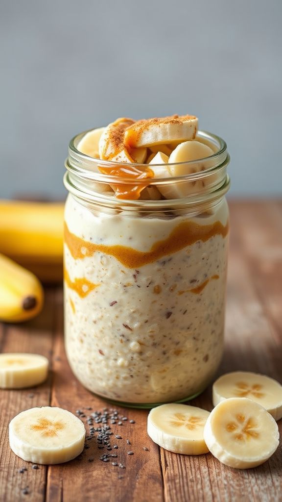 Peanut Butter and Banana Overnight Oats  