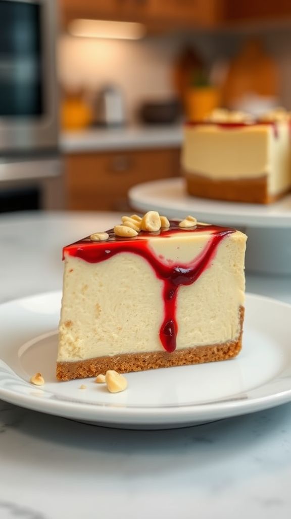 Peanut Butter and Jelly Keto Cheesecake  