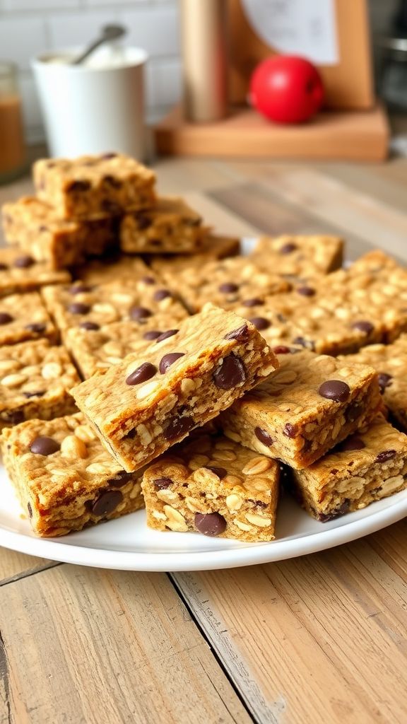 Peanut Butter and Oat Protein Bars  