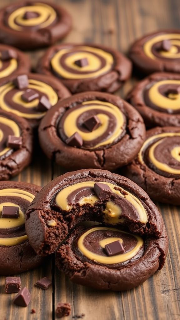 Peanut Butter Swirl Brownie Keto Cookies  