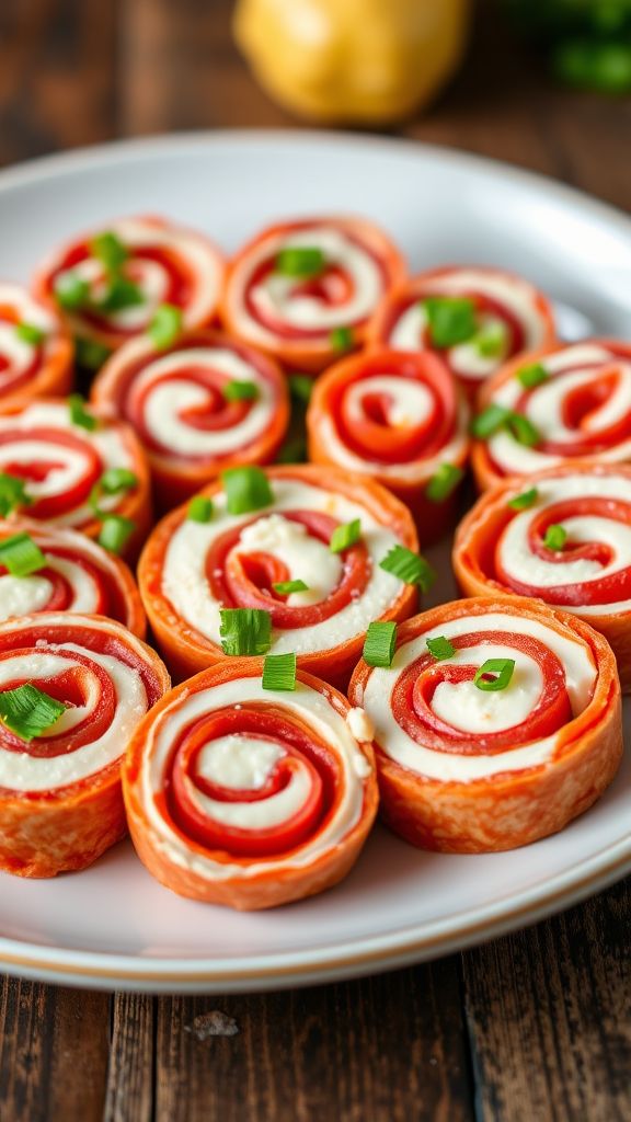 Pepperoni and Cream Cheese Roll-Ups  