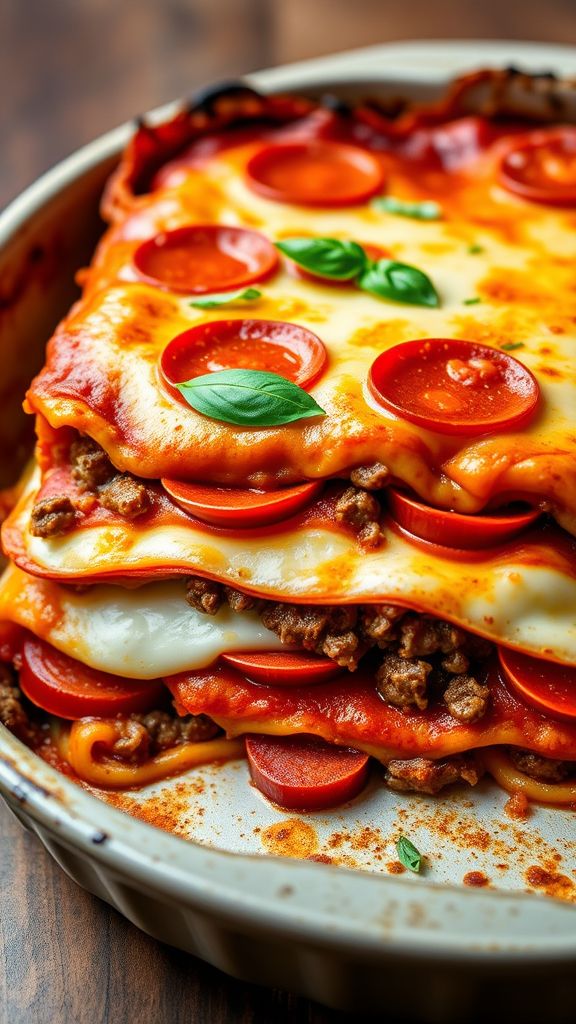 Pepperoni Pizza Keto Lasagna  