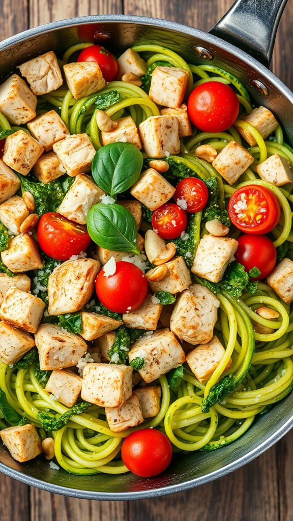 Pesto Zoodle Chicken Skillet