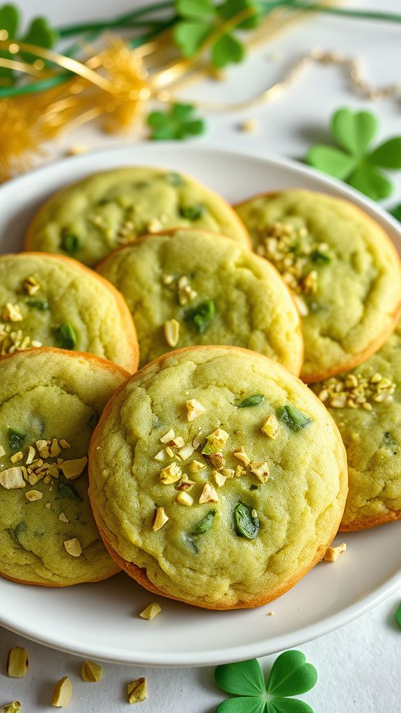 Pistachio-Basil St. Paddy's Day Cookies  