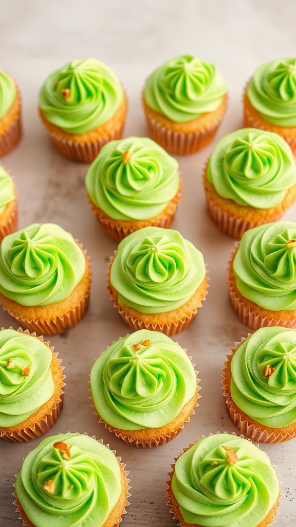 Pistachio Cupcakes with Green Frosting  