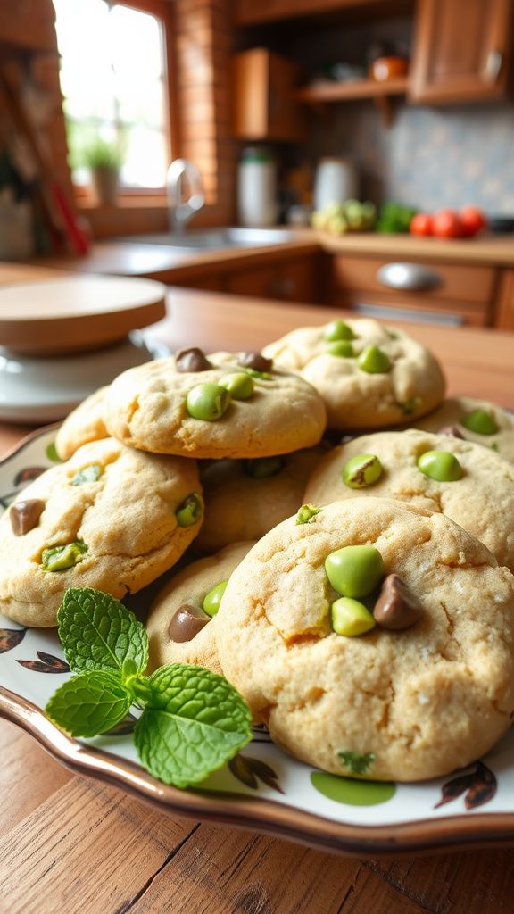 Pistachio Mint Surprise Cookies  