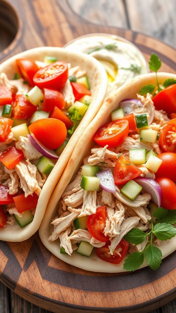 Pita Pockets with Chicken and Veggies