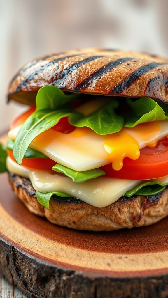 Portobello Mushroom Cap Burger